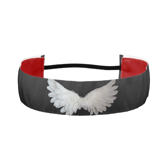 White Wings 1-1/2" Non-Slip Headband,Black Athletic Headband (Front)