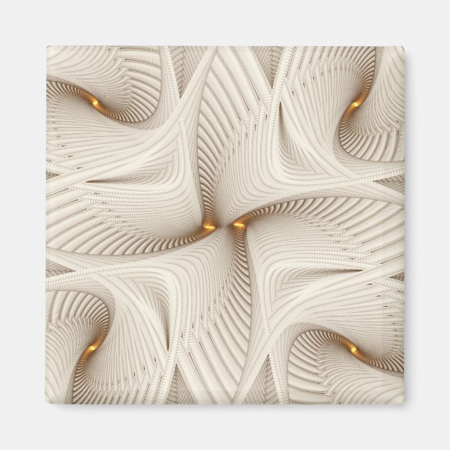 White Wings Abstract Pattern Magnet (Front)