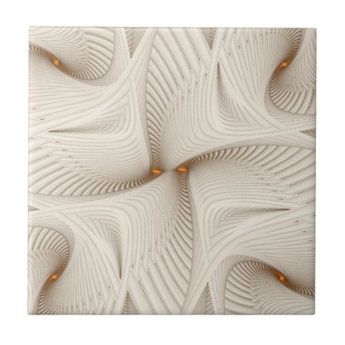 White Wings Abstract Pattern Tile