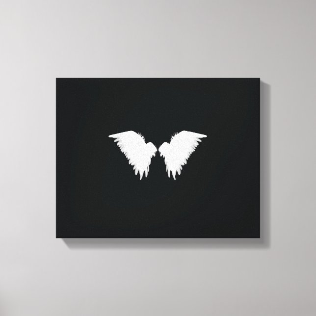White Wings Wrapped Canvas Print (Front)