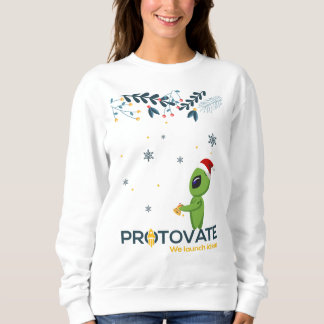 White Winter Greenie Protovate Logo Sweatshirt