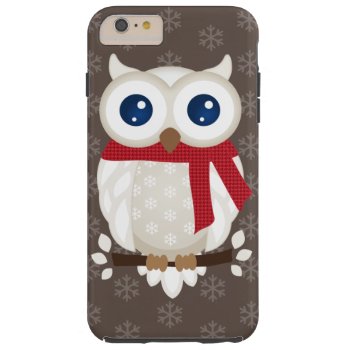 White Winter Owl Tough Iphone 6 Plus Case by JodisDesigns at Zazzle