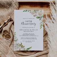 White Winter Peony Floral 50th Wedding Anniversary