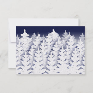 White Winter Pine Trees You Customize Thank You Card