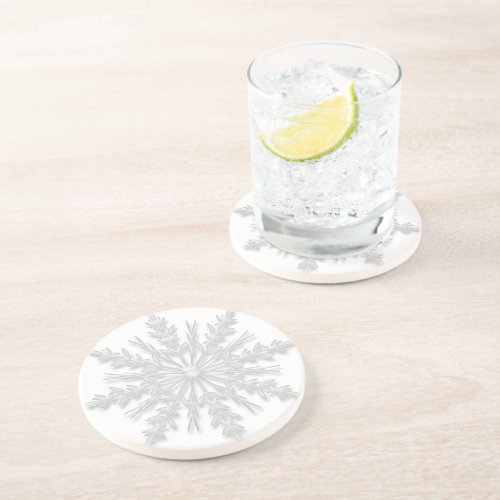 White Winter Snowflake Coaster