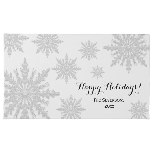 White Winter Snowflakes Happy Holidays Milk Chocolate Bar (Front)