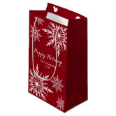 Christmas Gift Bags, Blue Snowflake Winter, Coordinating Tissue