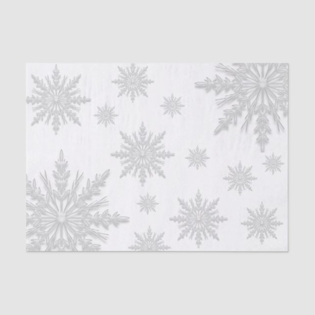 White Winter Snowflakes Tissue Paper (Front)