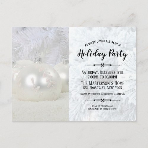 White Winter Wonderland Holiday Party Invitation