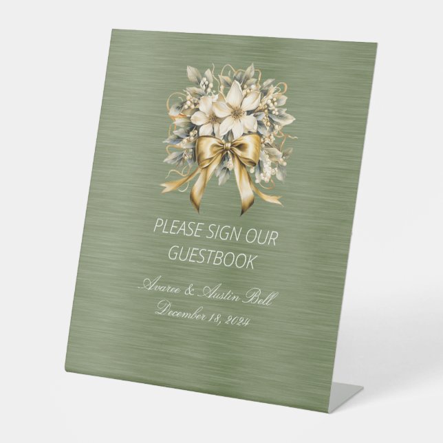 White Winterberry Sign Our Wedding Guestbook (Front)