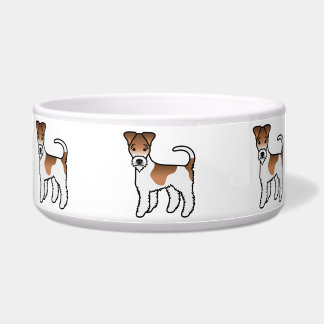 White Wire Fox Terrier Cute Cartoon Dog Bowl