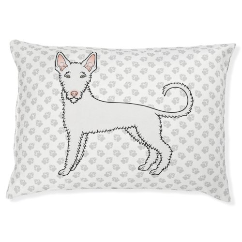 White Wire Haired Ibizan Hound Cartoon Dog  Paws Pet Bed