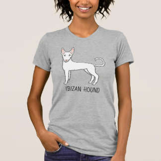 White Wire Haired Ibizan Hound Cartoon Dog &amp; Text T-Shirt