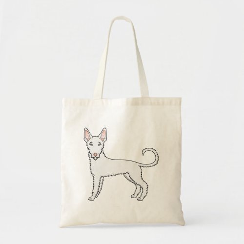 White Wire Haired Ibizan Hound Cute Cartoon Dog Tote Bag