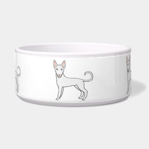 White Wire Haired Ibizan Hound Cute Cartoon Dogs Bowl