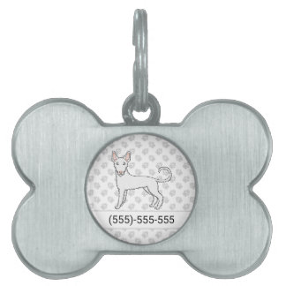 White Wire Haired Ibizan Hound Dog &amp; Number Pet ID Tag