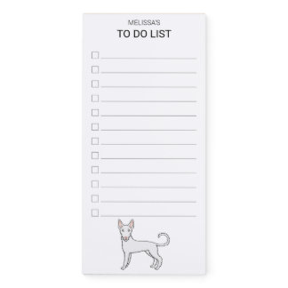 White Wire Haired Ibizan Hound Dog To Do List Magnetic Notepad