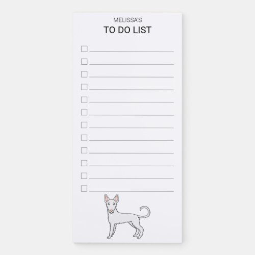 White Wire Haired Ibizan Hound Dog To Do List Magnetic Notepad