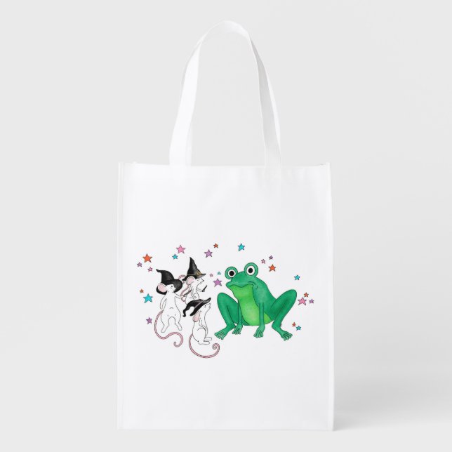 White Witch Mice vs Frog Shopping Bag (Front)