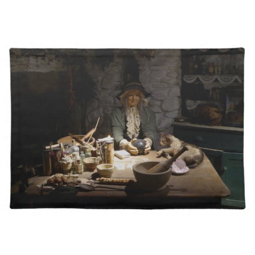White Witchs Kitchen Museum Witchcraft  MAGICK Cloth Placemat