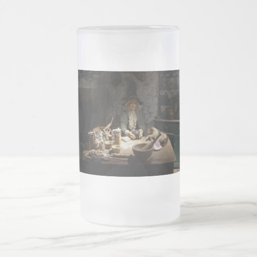 White Witchs Kitchen Museum Witchcraft  MAGICK Frosted Glass Beer Mug