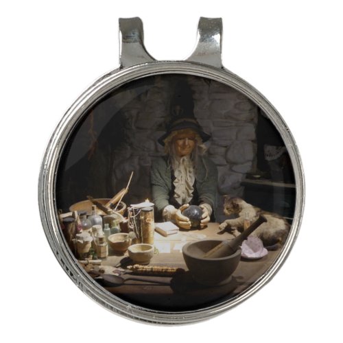 White Witchs Kitchen Museum Witchcraft  MAGICK Golf Hat Clip