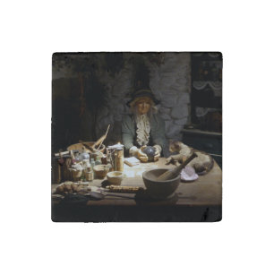 White Witch's Kitchen Museum, Witchcraft & MAGICK Stone Magnet