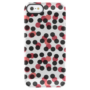 white with black and red dots clear iPhone SE/5/5s case