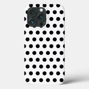 White with Black Dots - Choose/Add Favorite Colors iPhone 13 Pro Case