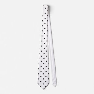 White with Black Dots Neck Tie