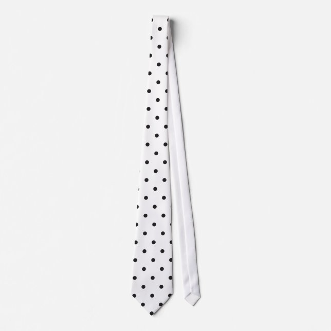 White with Black Dots Neck Tie (Front)