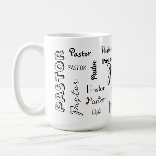 White with Black Font Beloved Pastor Signature Cof Coffee Mug