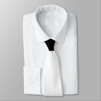 White with Black Knot Contrast Neck Tie