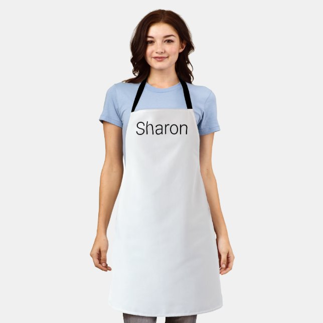 White with Black Letters:   Apron (Worn)