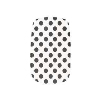White With Black Polkadot Minx Nails Minx Nail Art