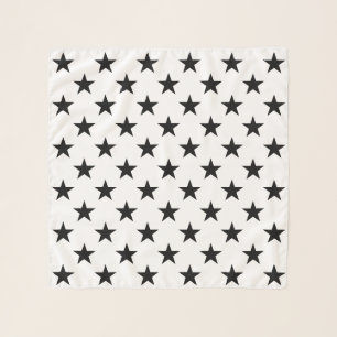 White with Black Stars Jockey Silks Derby Scarf