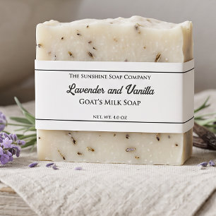 White with Black Text Soap Belly Band