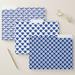 WHITE WITH BLUE COLON CANCER AWARENESS RIBBONS FILE FOLDER
