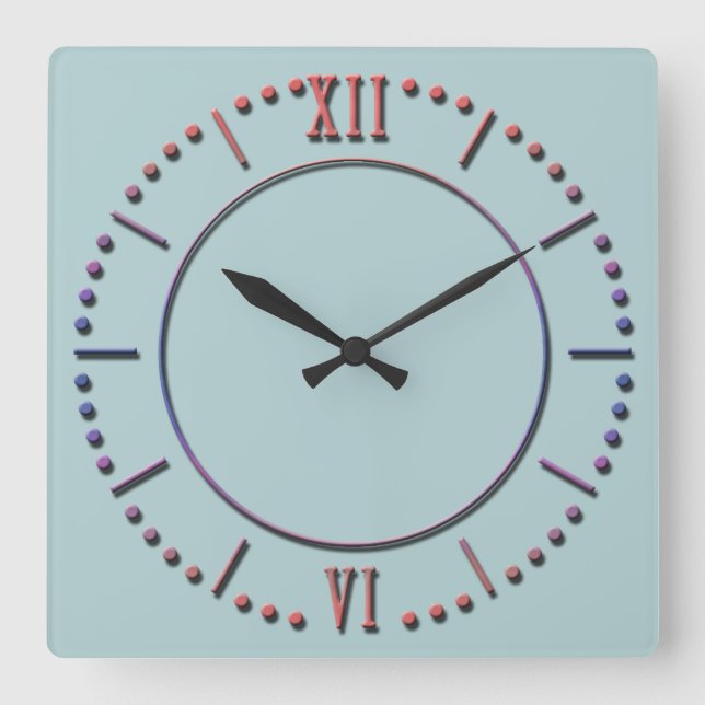 White with blue rhinestones large clock (Front)