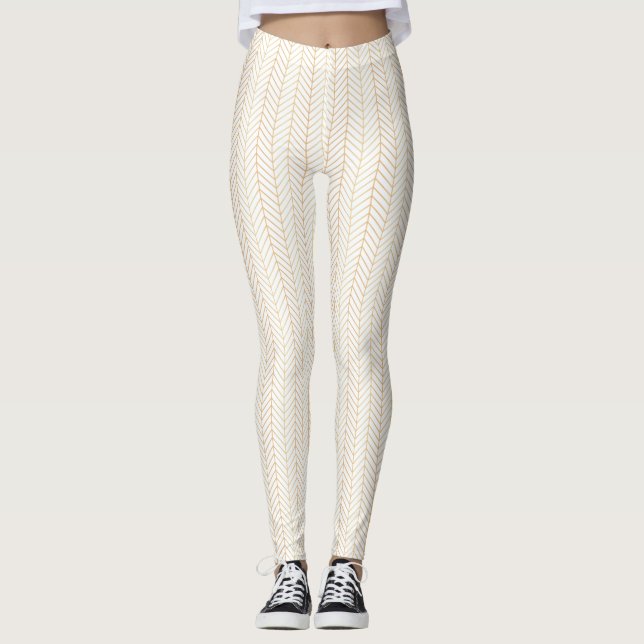White with Chevron Pattern Leggings (Front)