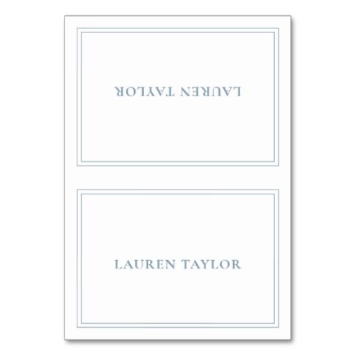 White with Dusty Blue Modern Table Card