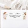 White with Earthy Blooms Wedding Return Address La Label