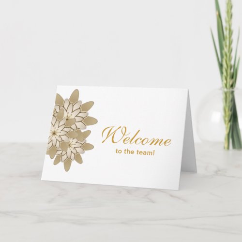 White with Gold Floral Lotus Thank You