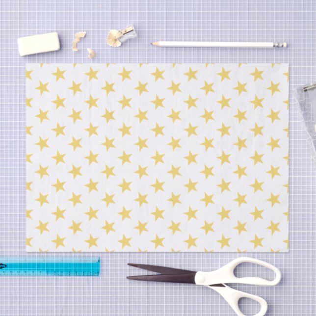 White with gold stars tissue paper (Craft)