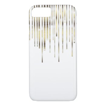 White With Gold Strands Coins Discs Luxury Sparkle Iphone 8/7 Case by SterlingMoon at Zazzle
