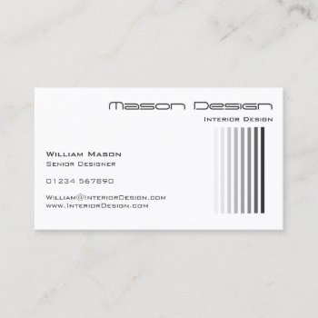 White With Grey Stripes - Business Card by ImageAustralia at Zazzle