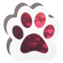 White with Hearts Paw Print Car Magnet