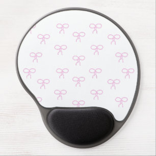 White With Pink Bows Gel Mouse Pad