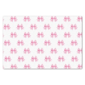 White With Pink Bows Tissue Paper by JLBIMAGES at Zazzle