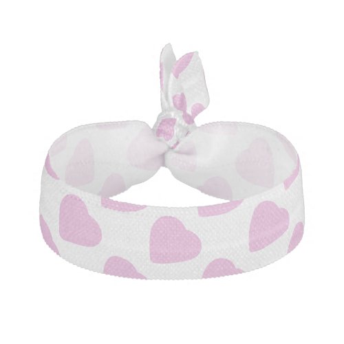 White With Pink Hearts Pattern Valentines Day Hair Tie